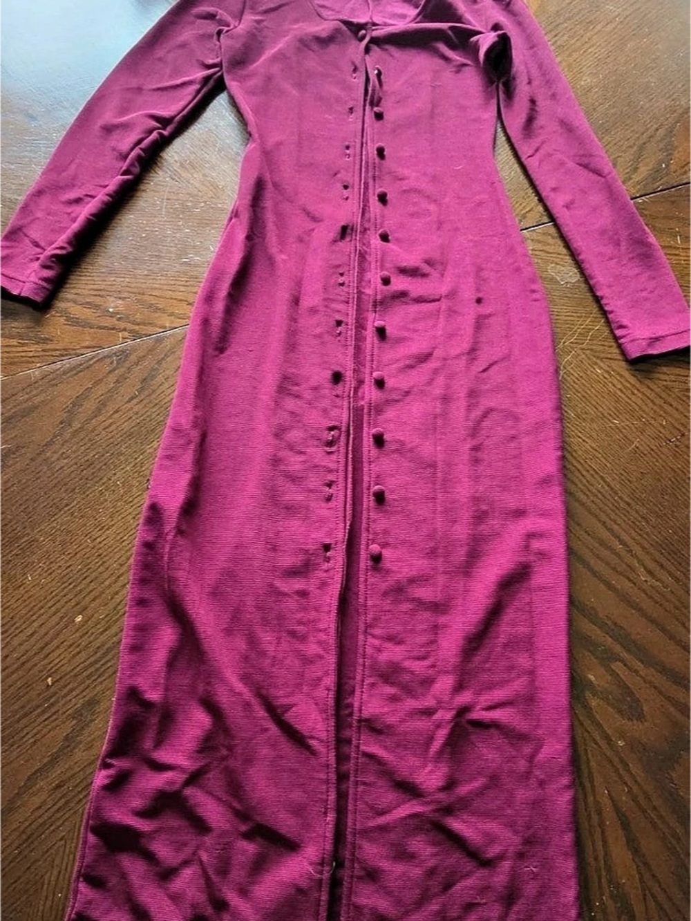 Vintage Long Sleeve Maxi Dress in Pink